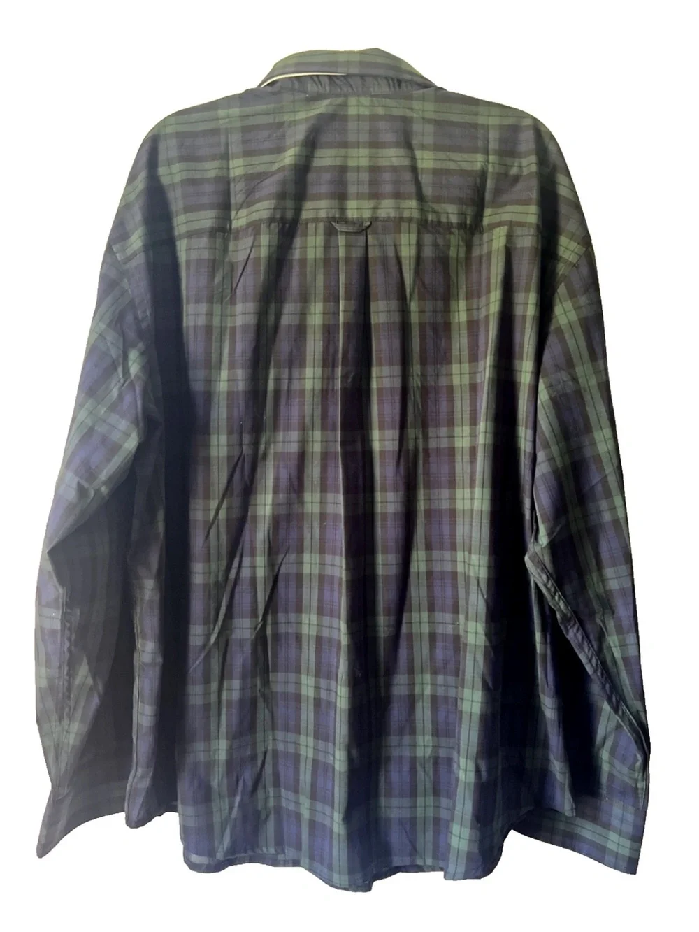 Izod Green & Navy Plaid Button-Down Shirt